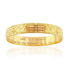 Load image into Gallery viewer, Queen Kapiolani 12mm Bangle with engraved roses and Iolani Palace
