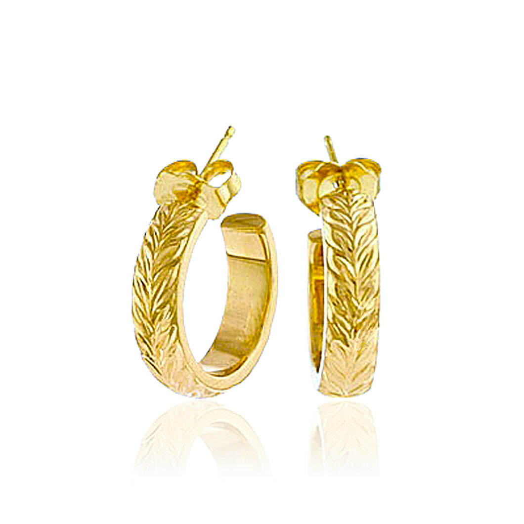 Iolani Maile Hoop Earrings - Philip Rickard