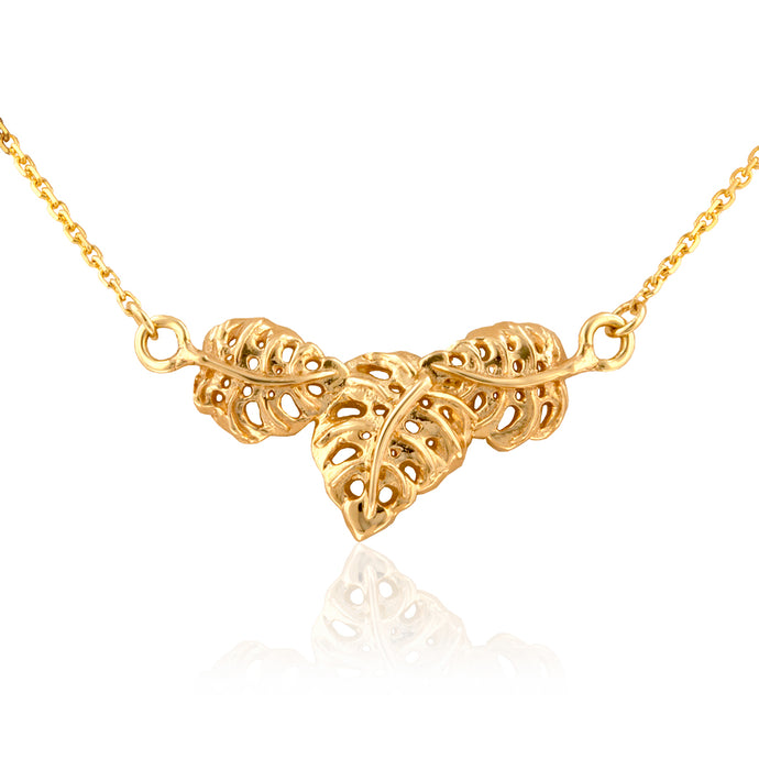 Small 3 Monstera Necklace - Philip Rickard