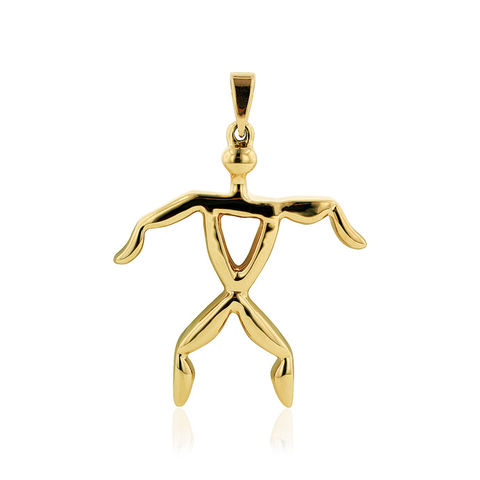 Large Hawaiian Muscle Man Petroglyph Pendant - Philip Rickard