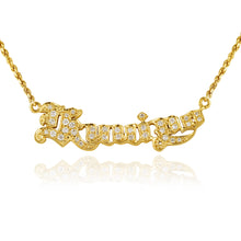 Load image into Gallery viewer, Old English Name Necklace W/ Diamonds - Philip Rickard
