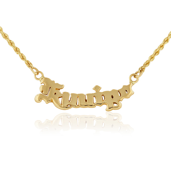 Small Hawaiian Name Necklace in 14K Yellow Gold