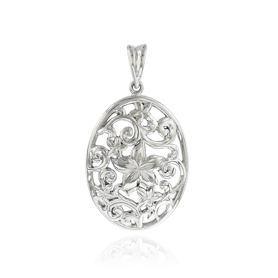 Large Oval Scroll Filigree Pendant - Philip Rickard