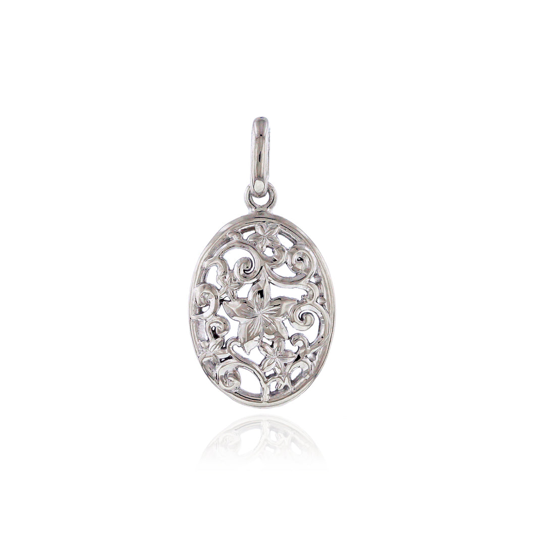Small Oval Scroll Filigree Pendant - Philip Rickard