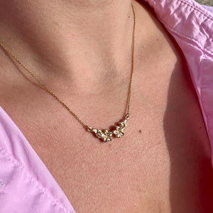 Hawaiian jewelry necklace with plumeria flowers
