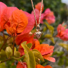Load image into Gallery viewer, Small Heart Pendant w/ Pink Tourmaline in Pink Gold
