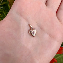 Load image into Gallery viewer, Small Heart Pendant w/ Pink Tourmaline in Pink Gold
