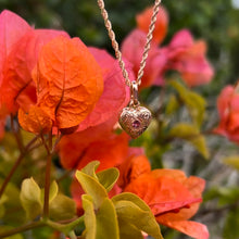 Load image into Gallery viewer, Small Heart Pendant w/ Pink Tourmaline in Pink Gold
