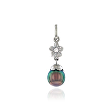 Load image into Gallery viewer, Plumeria Pendant w/ Tahitian Black Pearl - Philip Rickard
