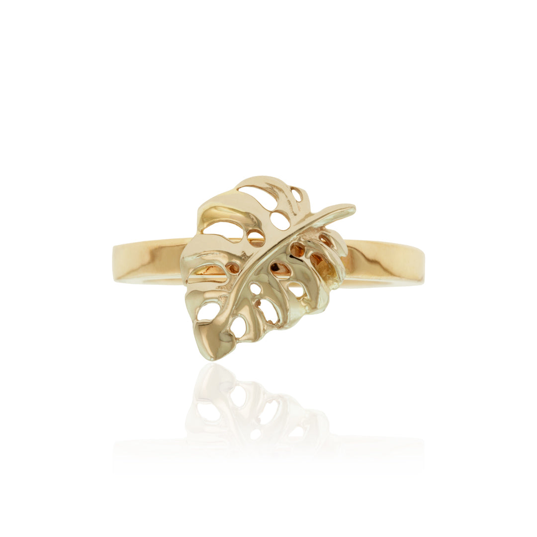 monstera ring Two-Tone Monstera Ring in 14K Gold
