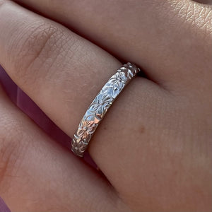 Hibiscus 3mm Hawaiian Barrel Ring