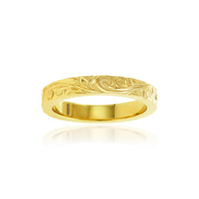 Load image into Gallery viewer, Old English &amp; Hibiscus 3mm Flat Ring - Philip Rickard
