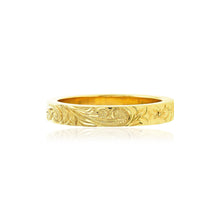 Load image into Gallery viewer, Old English &amp; Hibiscus 3mm Flat Ring - Philip Rickard

