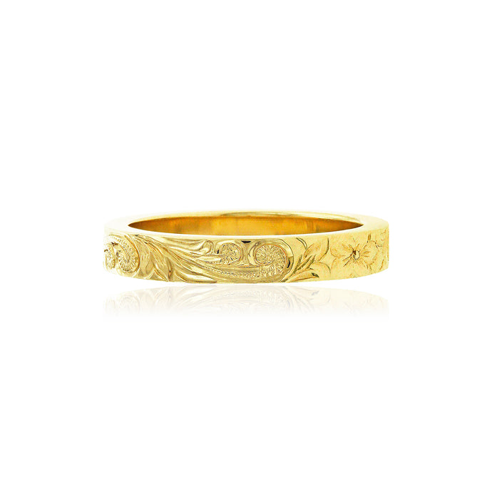 Old English 3mm Flat Ring - Philip Rickard