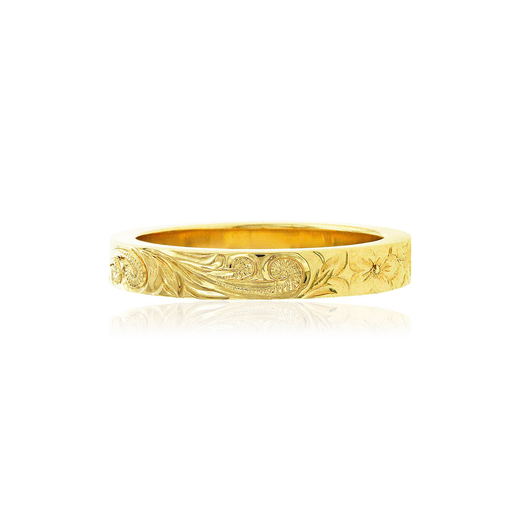 Old English 3mm Flat Ring - Philip Rickard