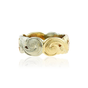 Pukalani Tri-Color 8mm Ring - Philip Rickard