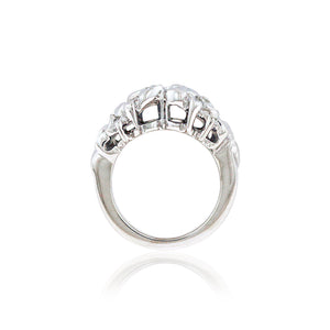 Three Plumeria Ring w/ Diamond - Philip Rickard