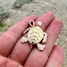 Load image into Gallery viewer, Large Turtle w/ Moveable Body Parts in 14K Yellow &amp; Pink Gold
