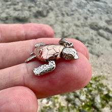 Load image into Gallery viewer, Medium Turtle w/ Moveable Body Parts in 14K Pink &amp; White Gold
