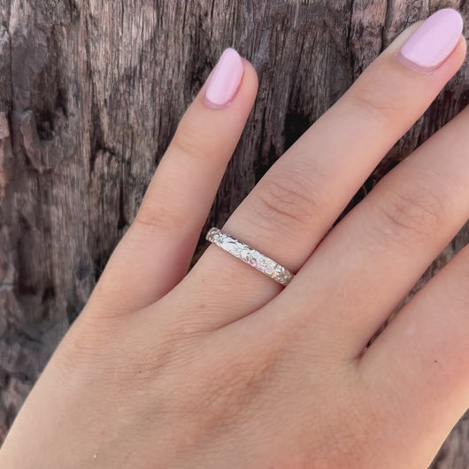 3 mm Hawaiian Hibiscus RIng