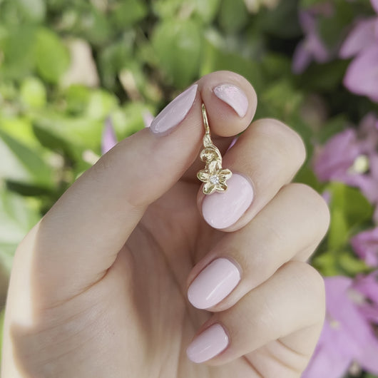 Diamond plumeria pendant 