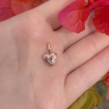Load and play video in Gallery viewer, Small Heart Pendant w/ Pink Tourmaline in Pink Gold
